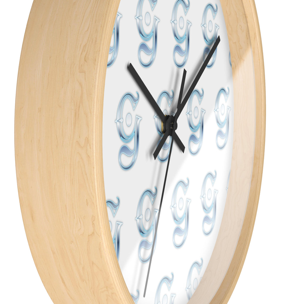 Blue Swirl Pattern Wall Clock — Modern Nautical Decorative Clock