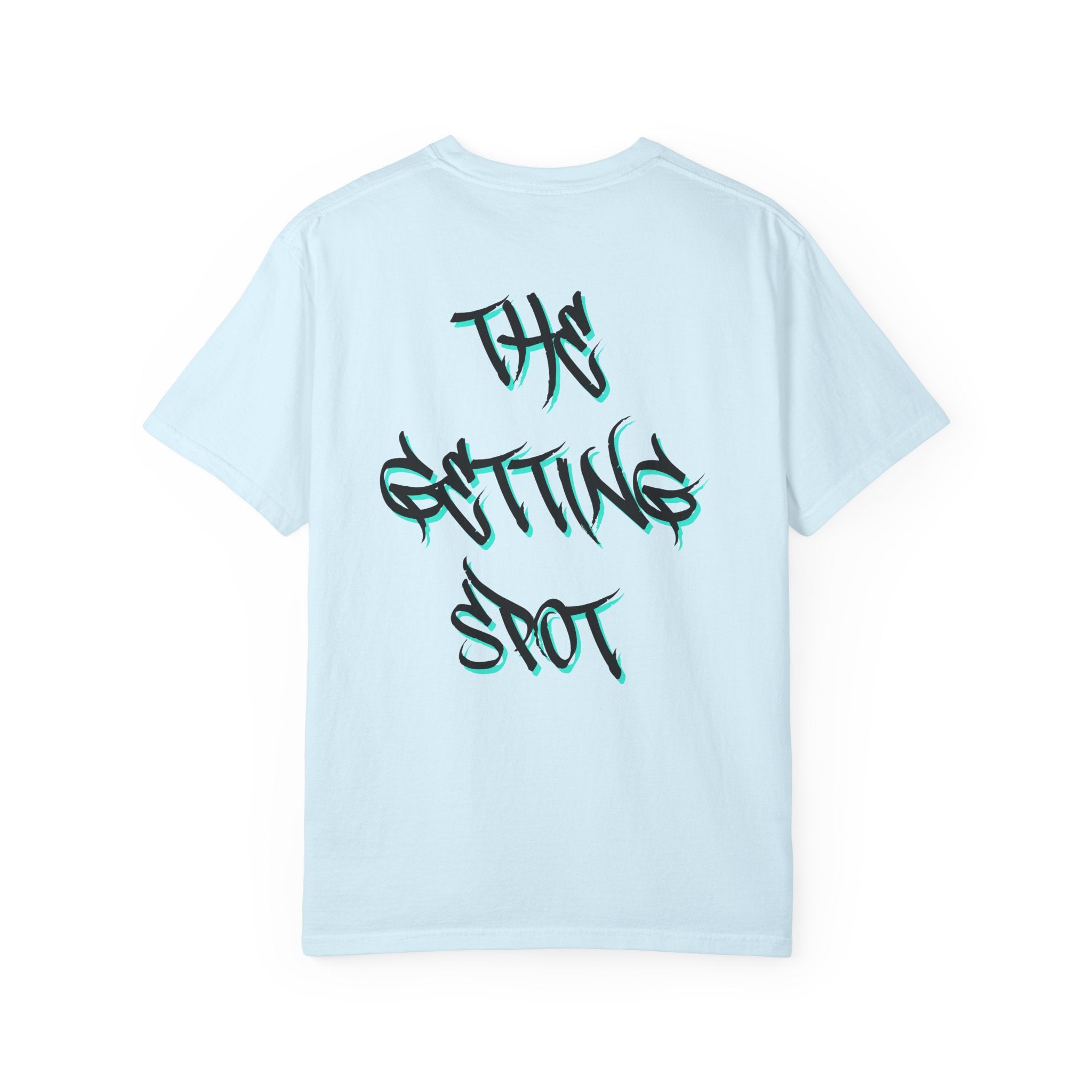 Garment-Dyed Graphic Tee — Gothic “g” Front & “The Getting Spot” Graffiti Back