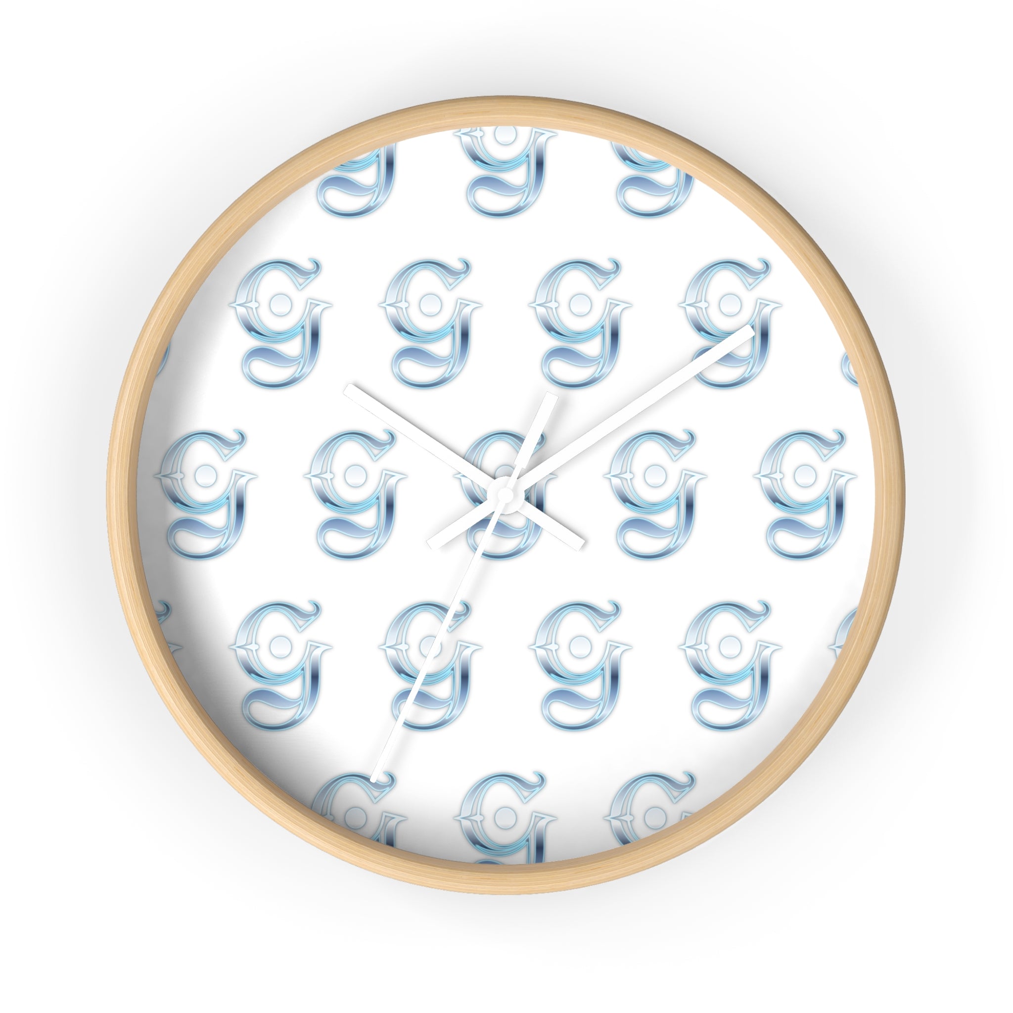 Blue Swirl Pattern Wall Clock — Modern Nautical Decorative Clock