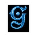 Electric Blue Letter G Kiss-Cut Sticker — Glowing Monogram Decal for Laptops & Journals