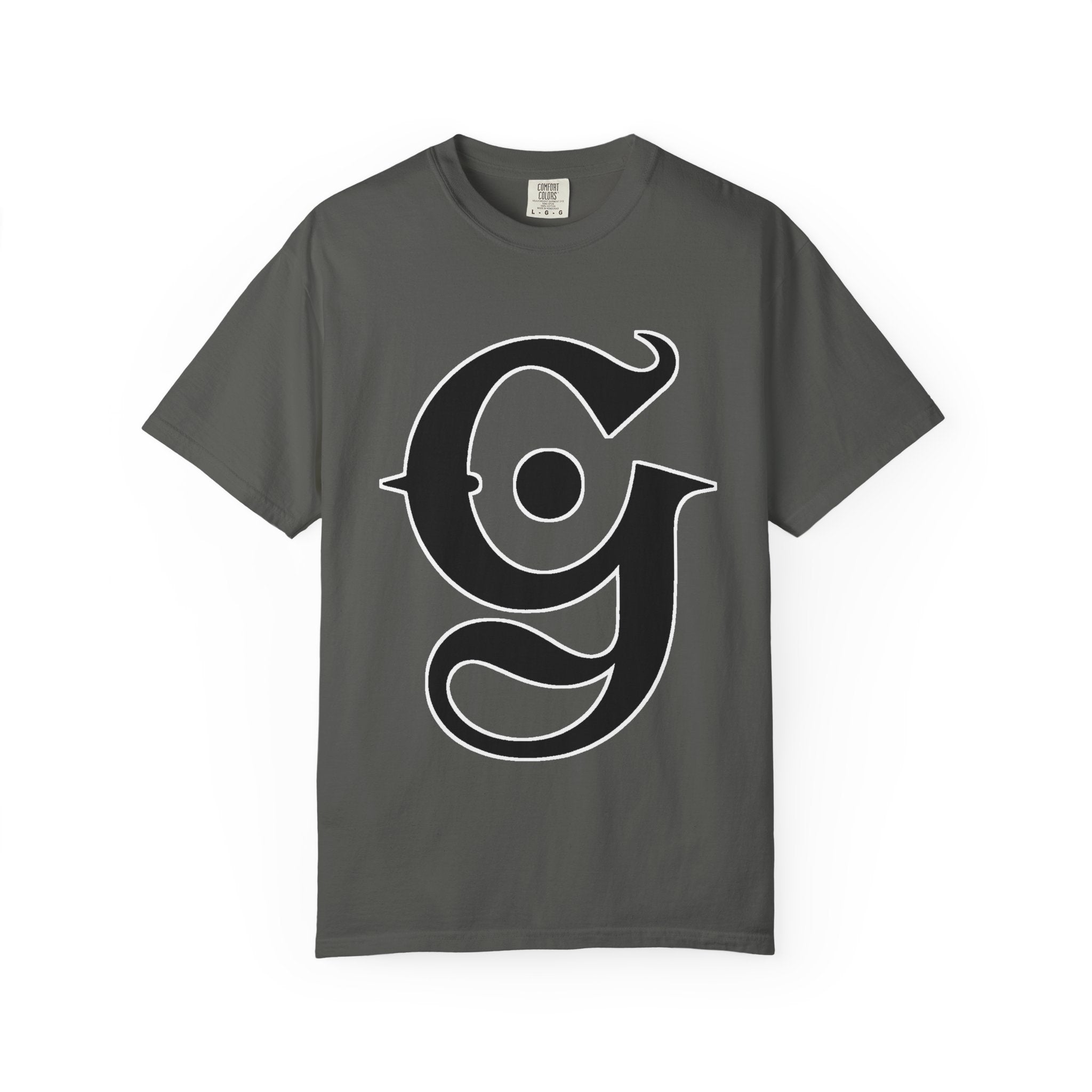 Garment-Dyed Graphic Tee — Gothic “g” Front & “The Getting Spot” Graffiti Back