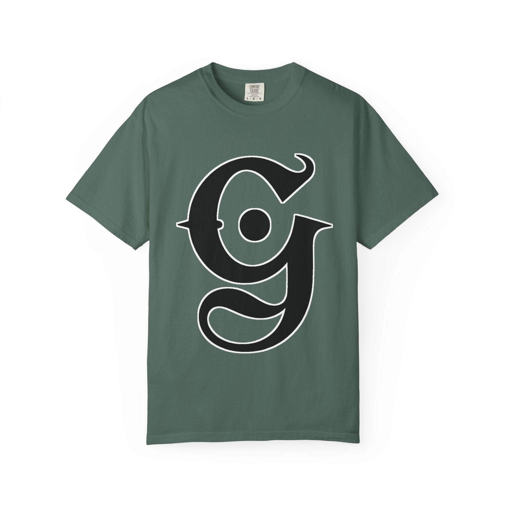 Garment-Dyed Graphic Tee — Gothic “g” Front & “The Getting Spot” Graffiti Back
