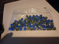 Blue glass and Green glass beads
