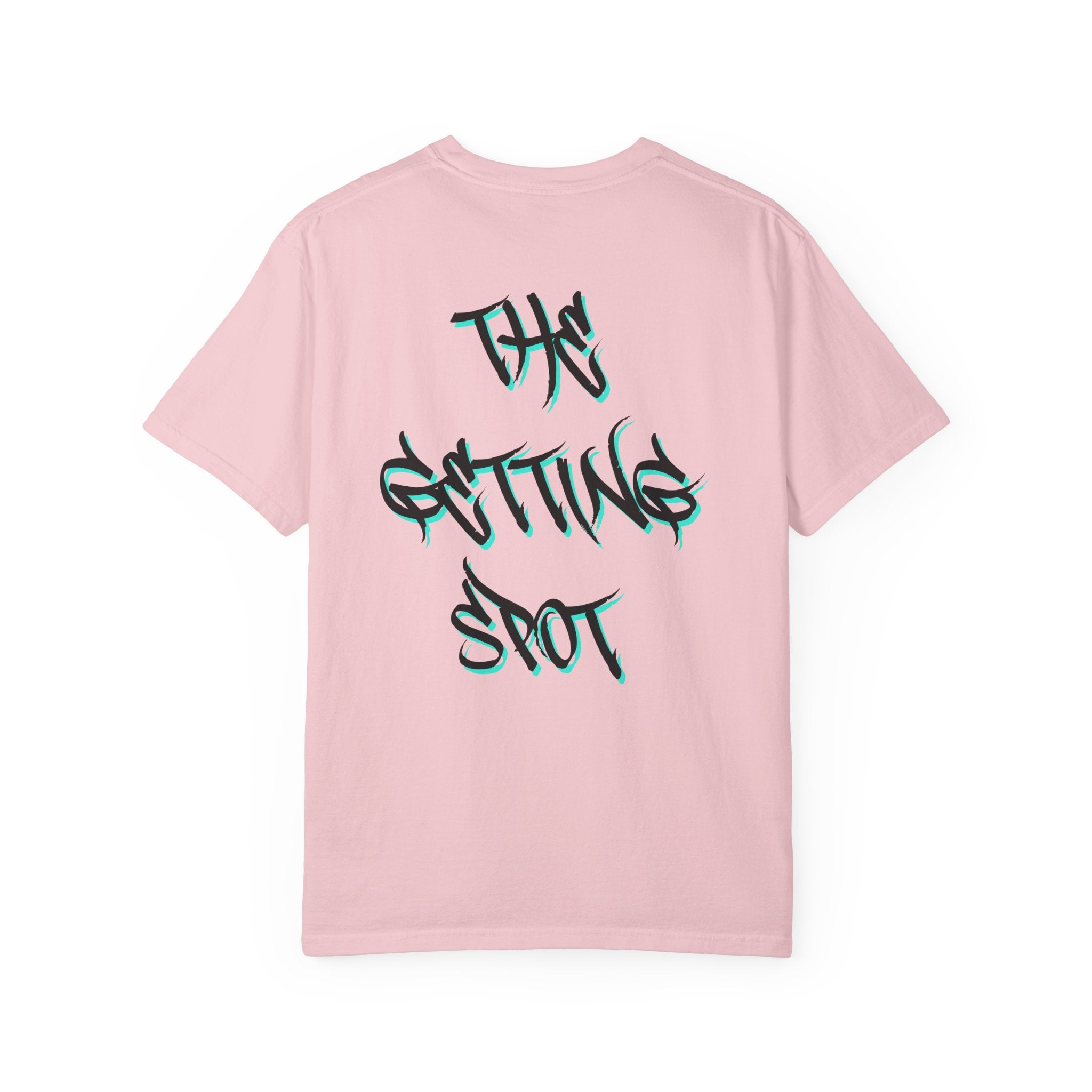 Garment-Dyed Graphic Tee — Gothic “g” Front & “The Getting Spot” Graffiti Back