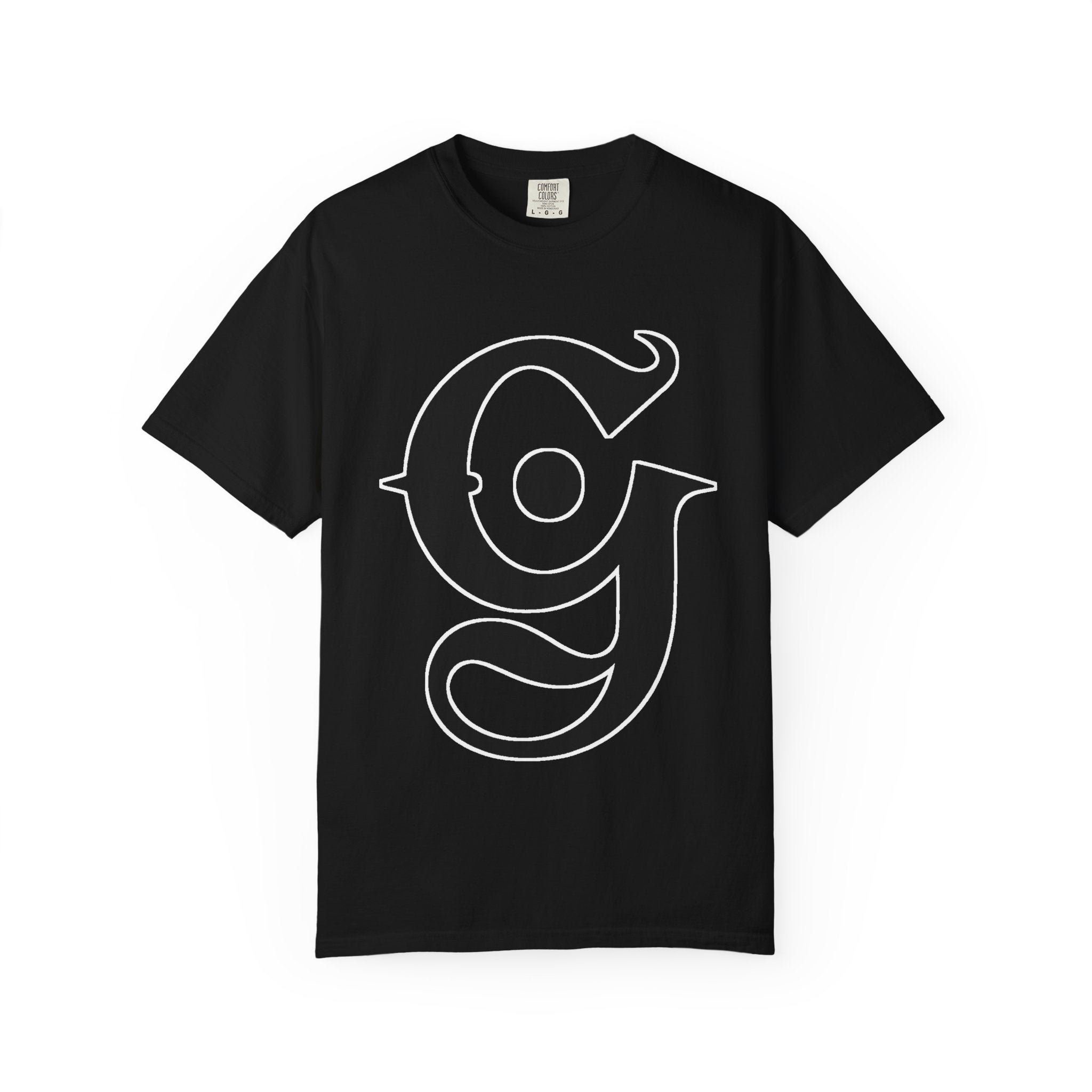 Garment-Dyed Graphic Tee — Gothic “g” Front & “The Getting Spot” Graffiti Back