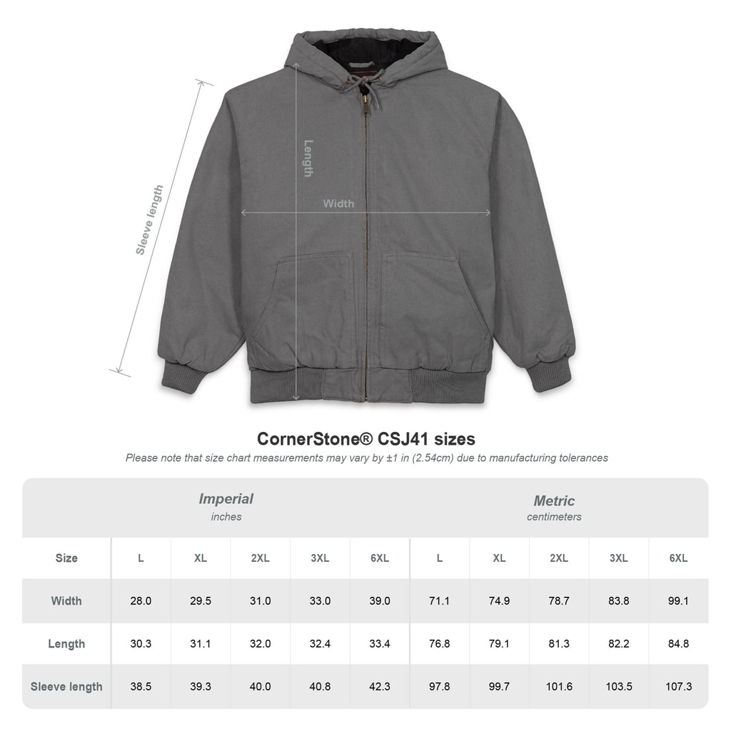 CornerStone® Men's Duck Cloth Hooded Work Jacket (Embroidery)