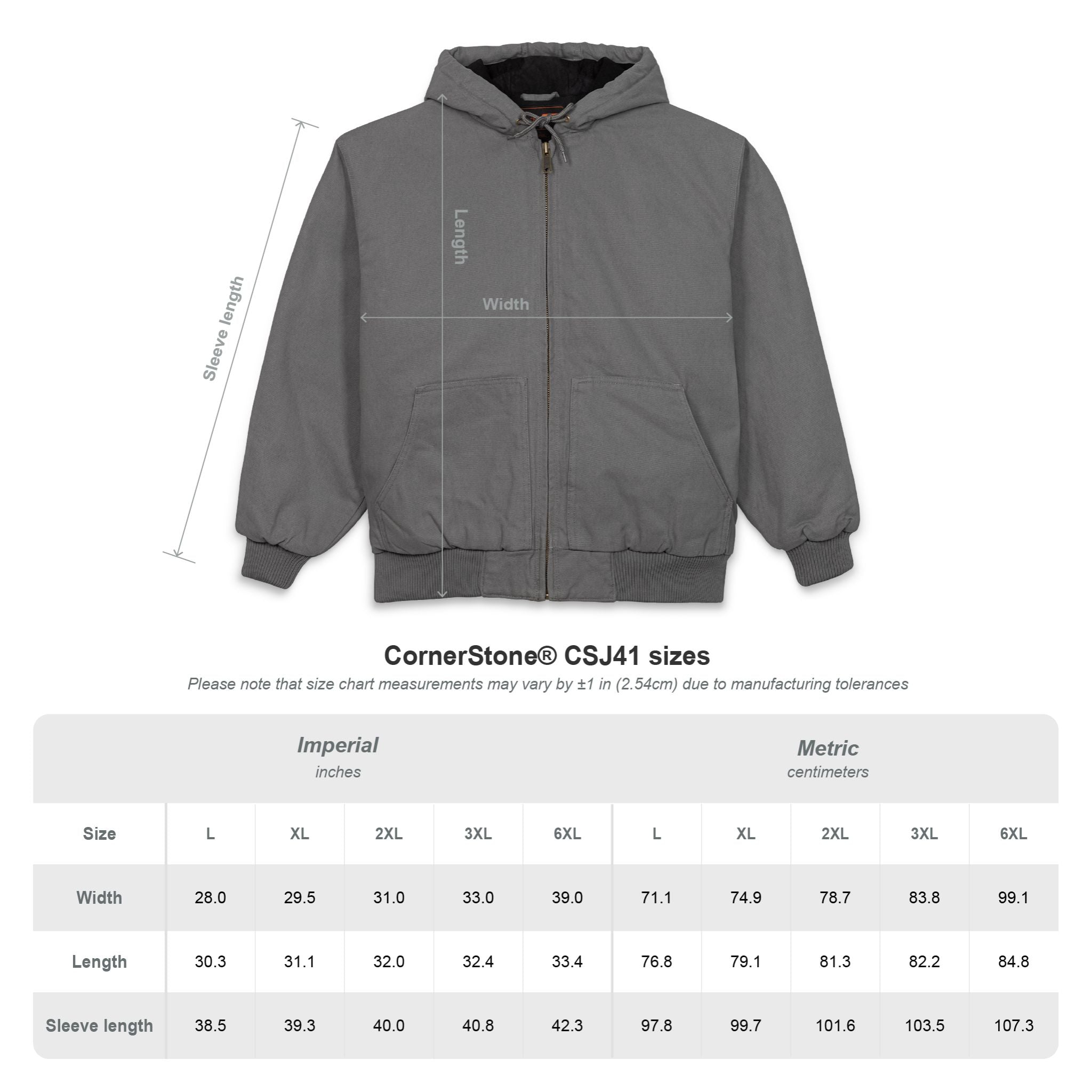 CornerStone® Men's Duck Cloth Hooded Work Jacket (Embroidery)