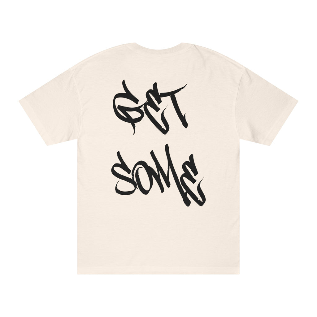 "Get Some" Graphic Tee — White Streetwear T-Shirt with Script Logo