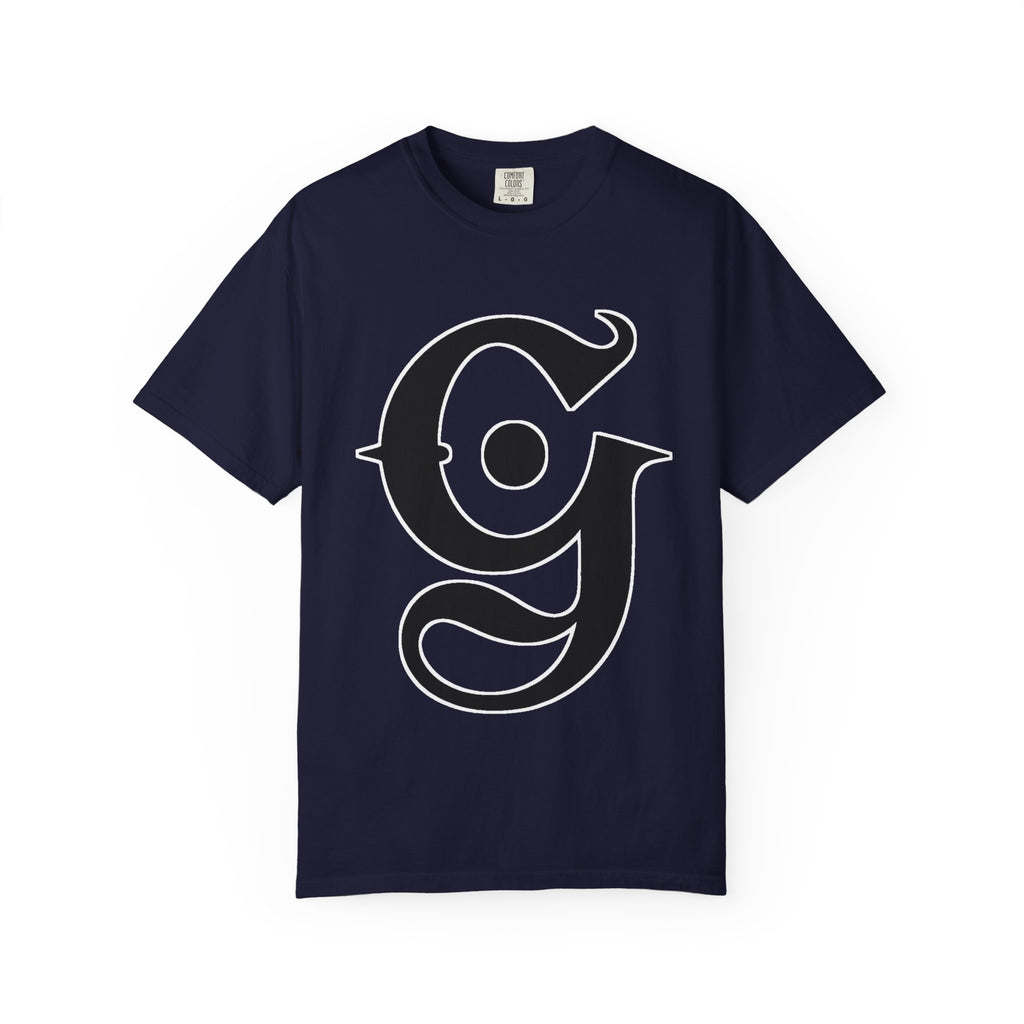 Garment-Dyed Graphic Tee — Gothic “g” Front & “The Getting Spot” Graffiti Back
