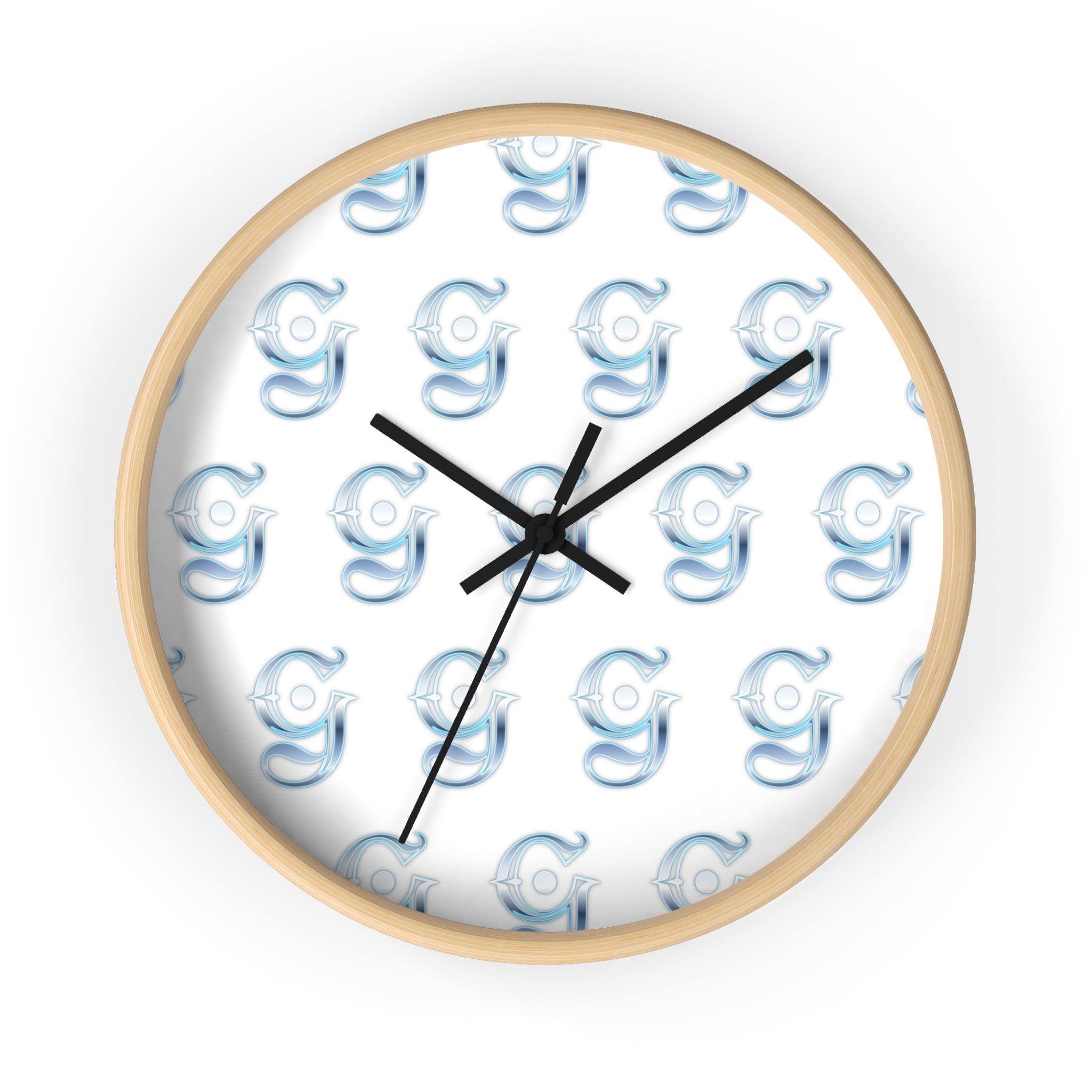 Blue Swirl Pattern Wall Clock — Modern Nautical Decorative Clock