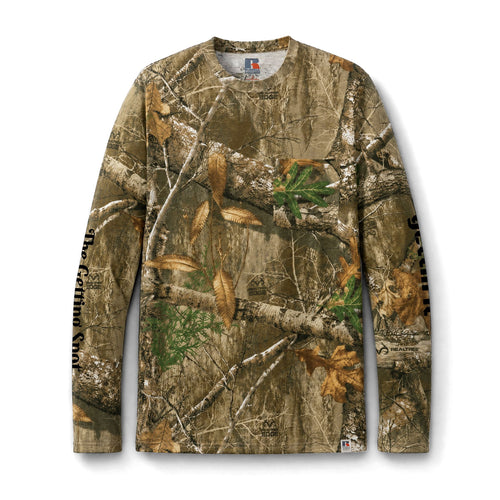 Camo Long Sleeve Tee — Realtree Pocket Shirt with Monogram 'G'