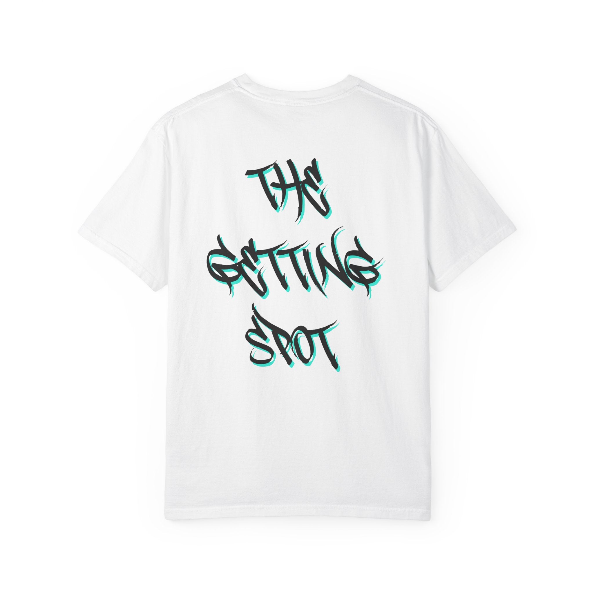 Garment-Dyed Graphic Tee — Gothic “g” Front & “The Getting Spot” Graffiti Back